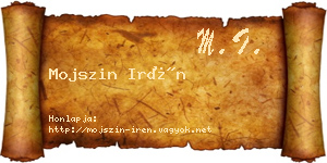 Mojszin Irén névjegykártya